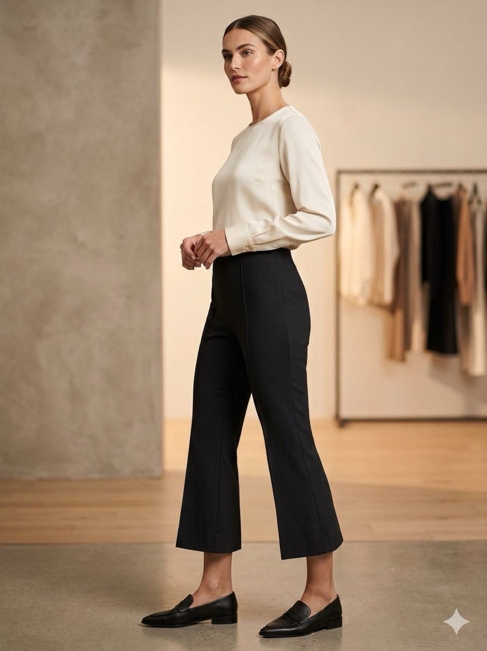 Maeve by Anthropologie "The Margot" Ponte Kick-Flare Cropped Pants - Size L